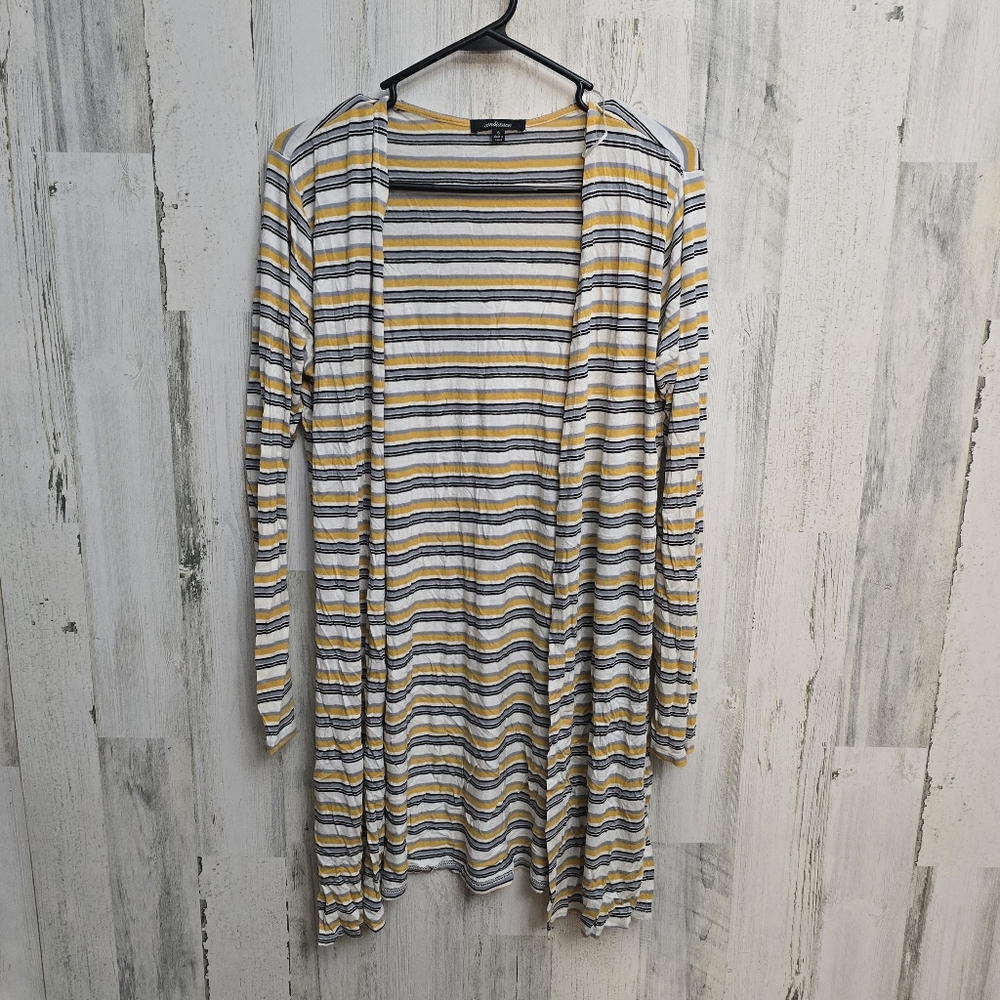 Ambiance Striped Long Sleeve Cardigan Womens Size Small